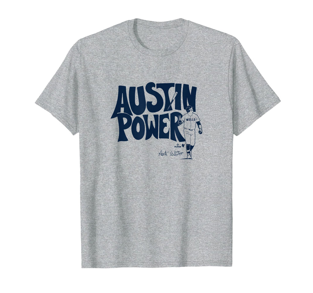 Austin Wells Austin Power New York Baseball T-Shirt - Graphic Print Unisex - T-Shirt, Sweatshirt, Hoodie