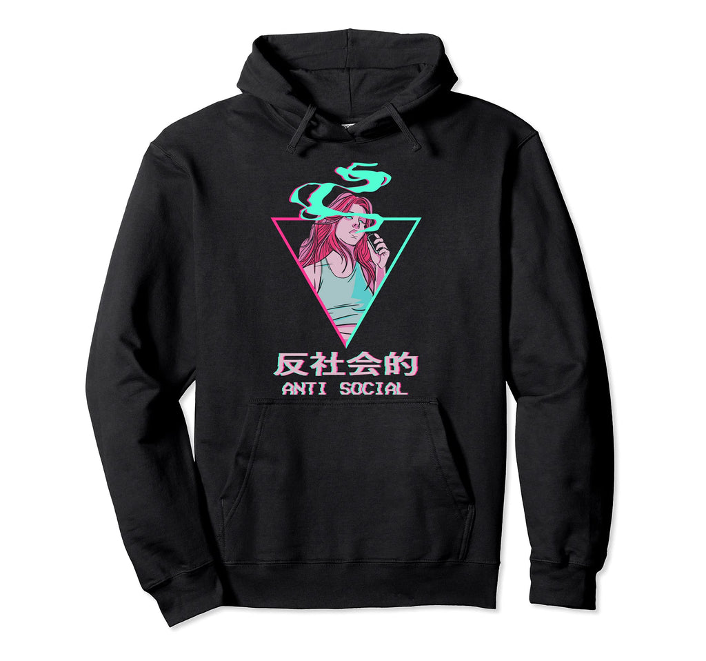 Antisocial Japanese Otaku Anime Hoodie - Custom Art Print for Adults - T-Shirt, Sweatshirt, Hoodie