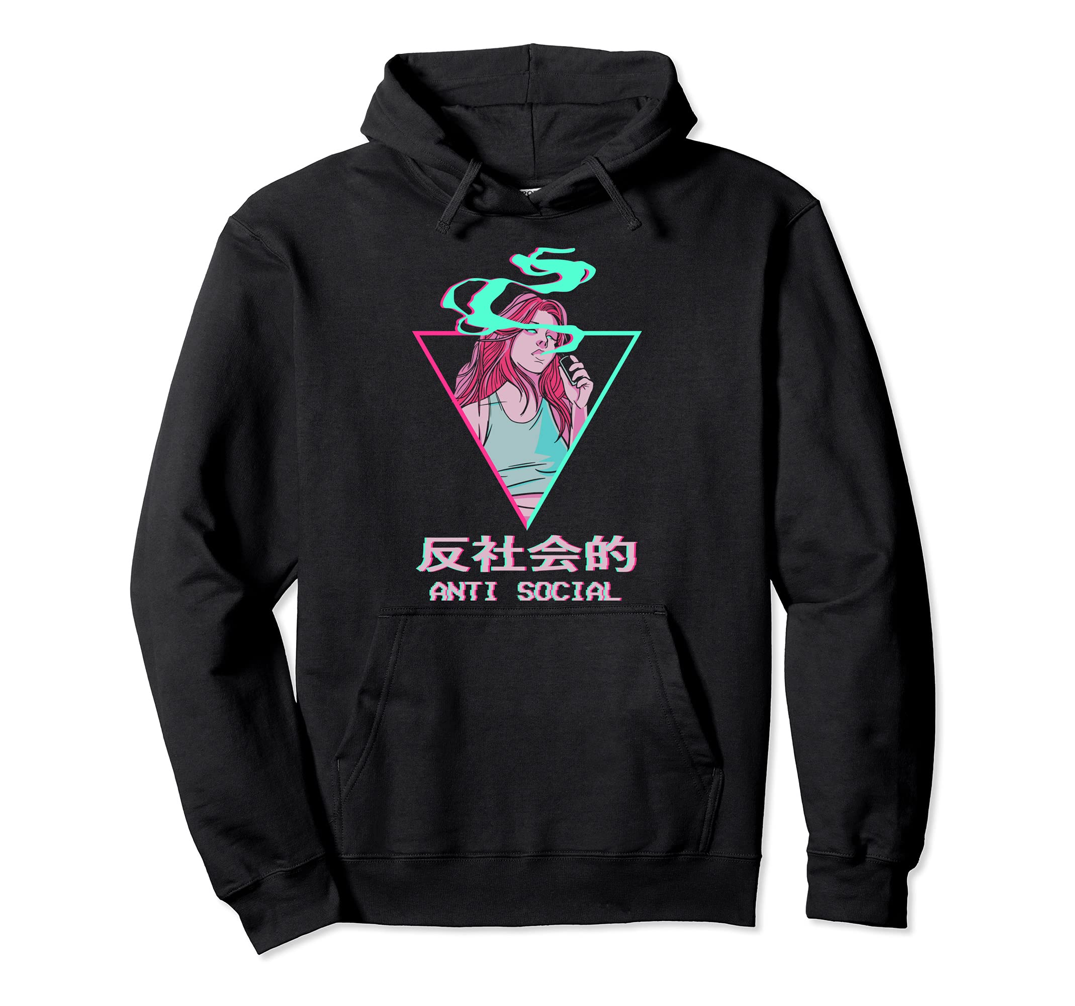 Antisocial Japanese Otaku Anime Hoodie - Custom Art Print for Adults - T-Shirt, Sweatshirt, Hoodie