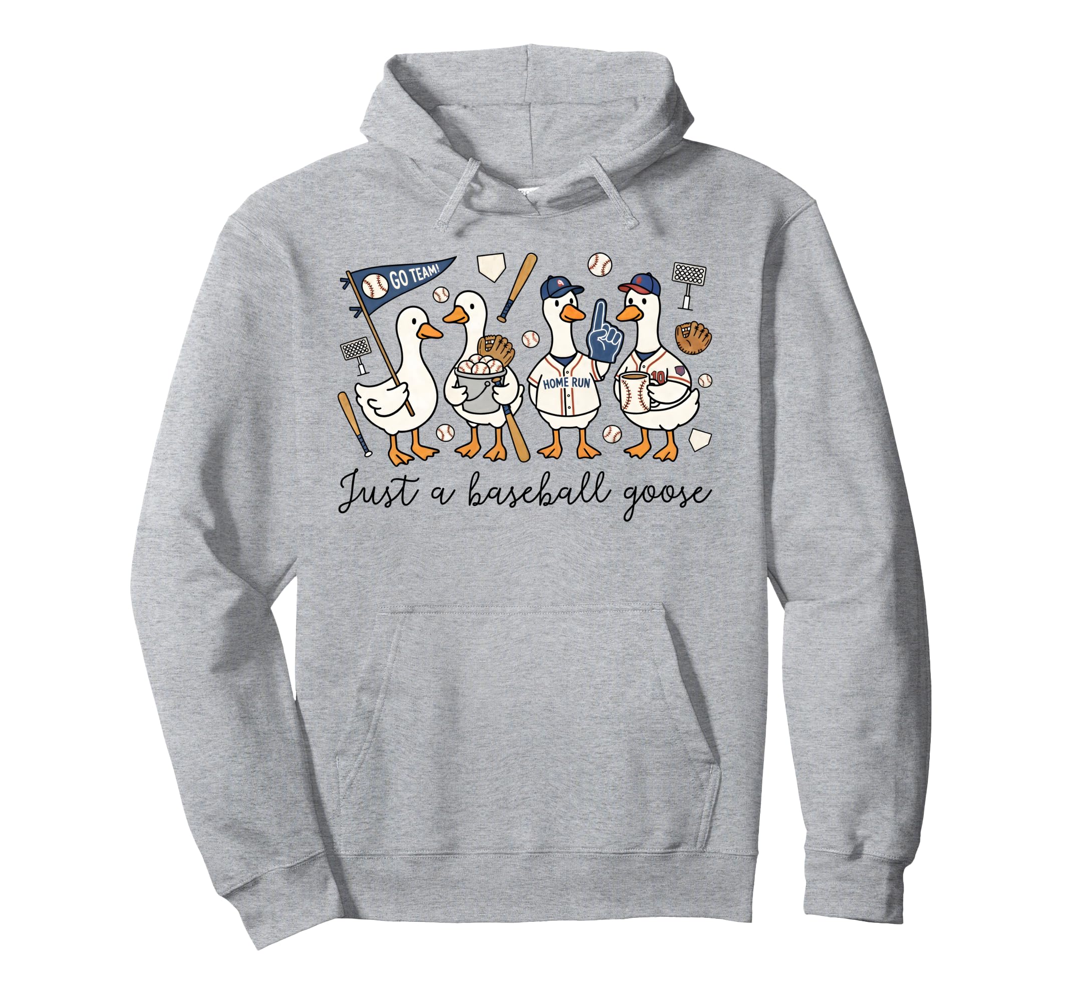 Funny Just Baseball Goose Baseball Mom Hoodie - Trendy Graphic for Adults - T-Shirt, Sweatshirt, Hoodie