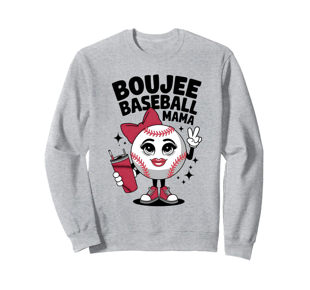 Boujee American Baseball Mama Sweatshirt - Fun Novelty Design for Adults - T-Shirt, Sweatshirt, Hoodie