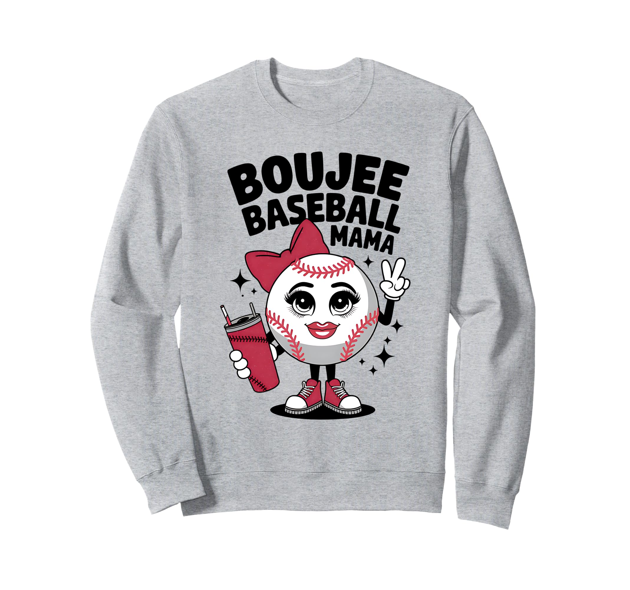 Boujee American Baseball Mama Sweatshirt - Fun Novelty Design for Adults - T-Shirt, Sweatshirt, Hoodie