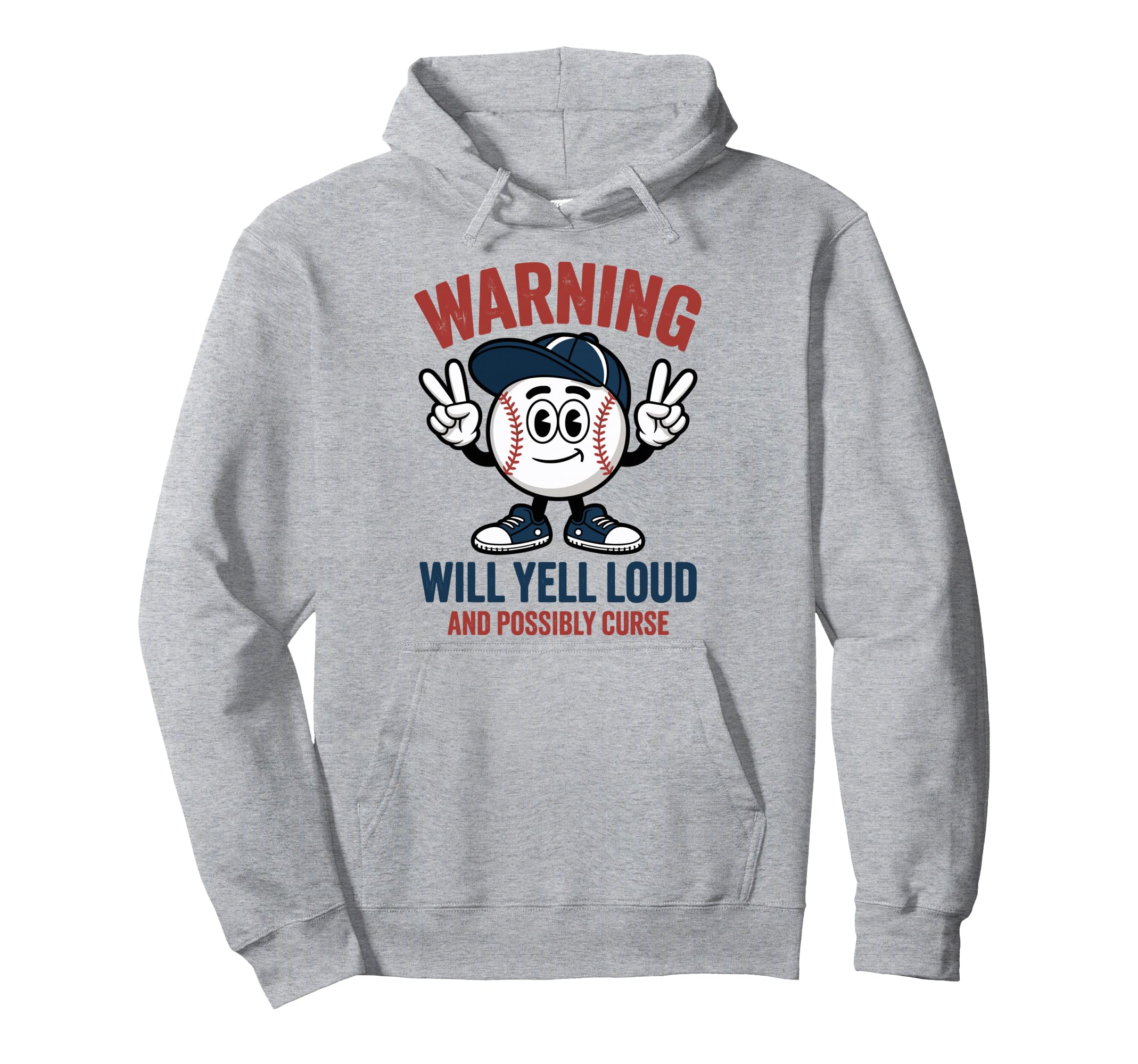 Baseball Warning Will Yell Loud Hoodie - Aesthetic Graphic Men Women - T-Shirt, Sweatshirt, Hoodie