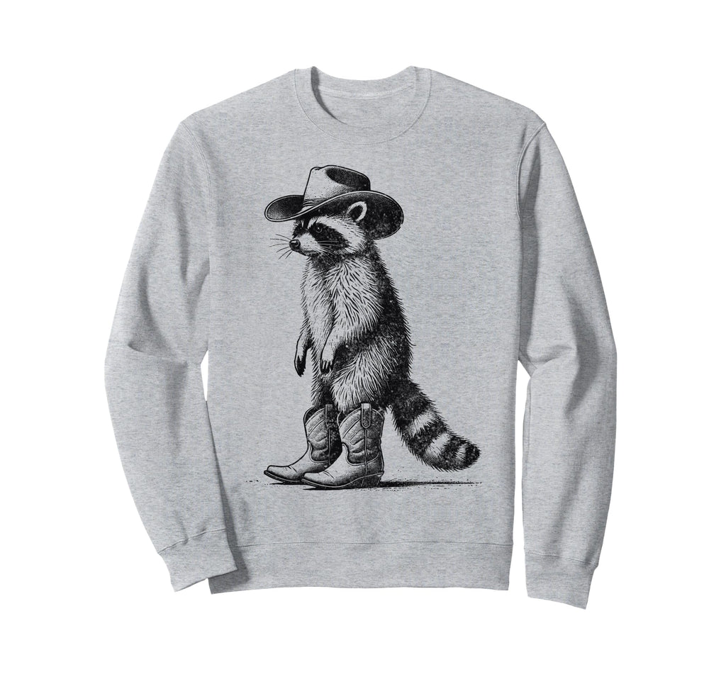 Raccoon Cowboy Cowgirl Western Country Sweatshirt - Graphic Print Unisex - T-Shirt, Sweatshirt, Hoodie