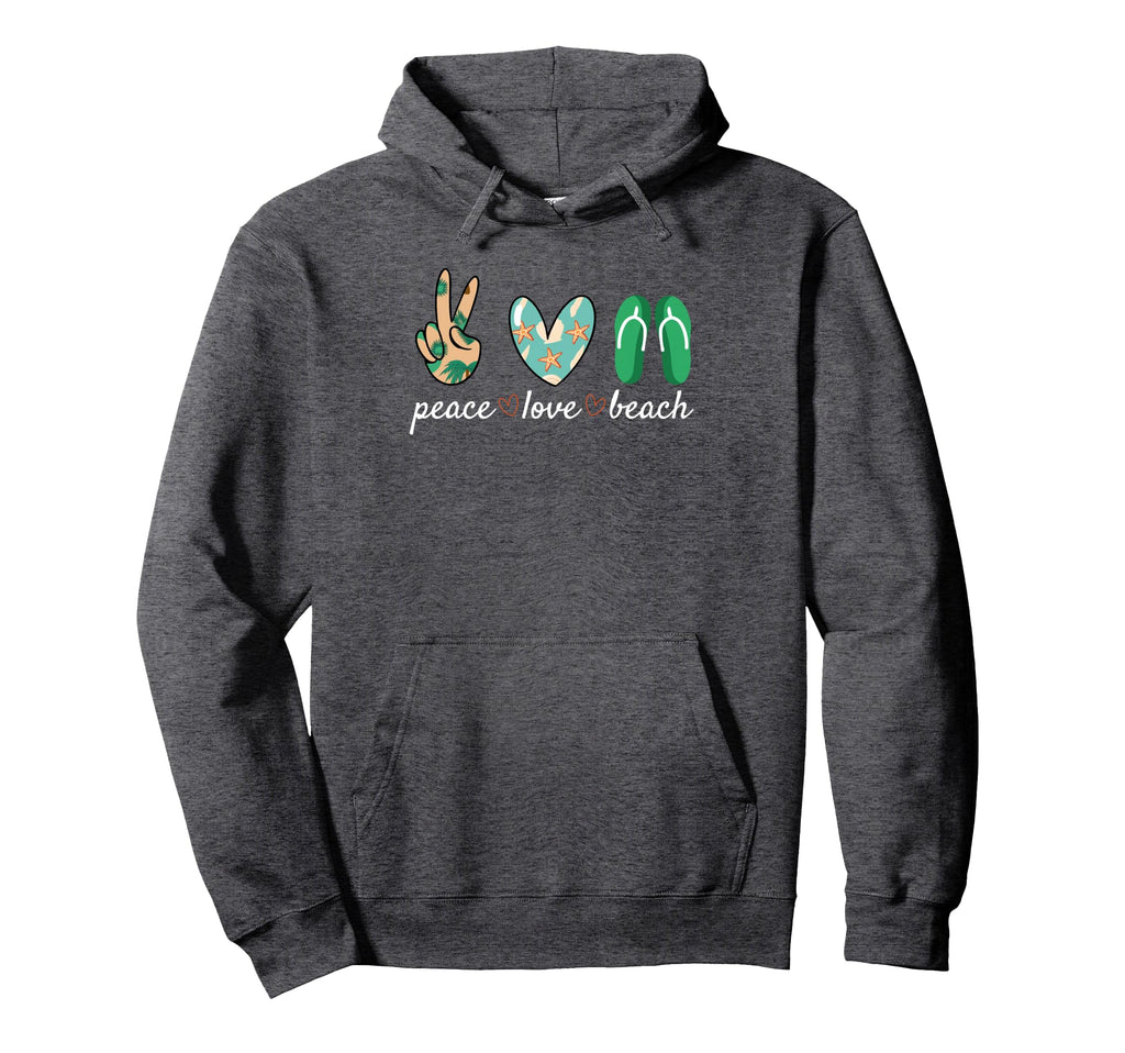 Peace Love Beach Tropical Paradise Beach Hoodie - Graphic Print Unisex - T-Shirt, Sweatshirt, Hoodie