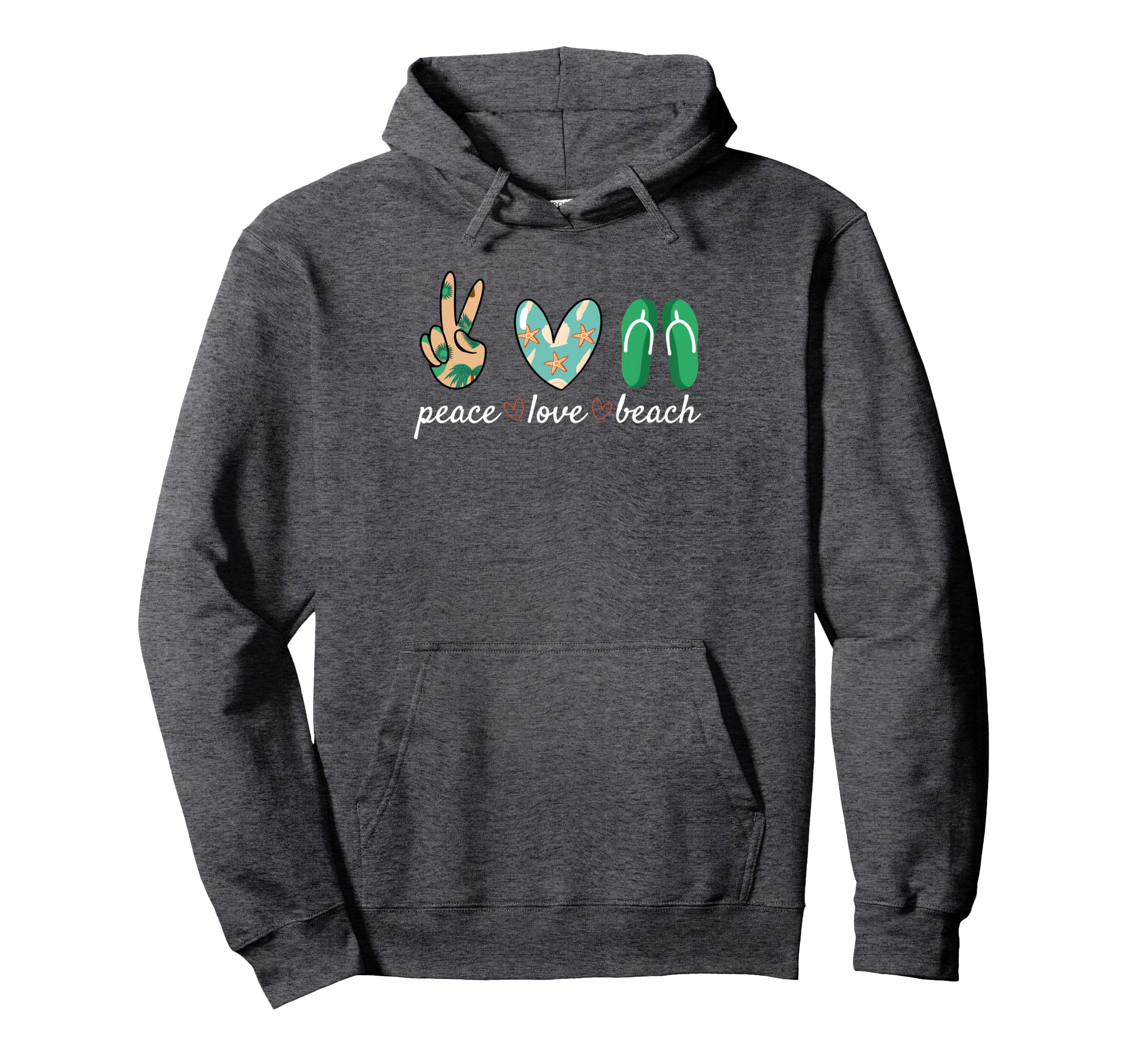 Peace Love Beach Tropical Paradise Beach Hoodie - Graphic Print Unisex - T-Shirt, Sweatshirt, Hoodie