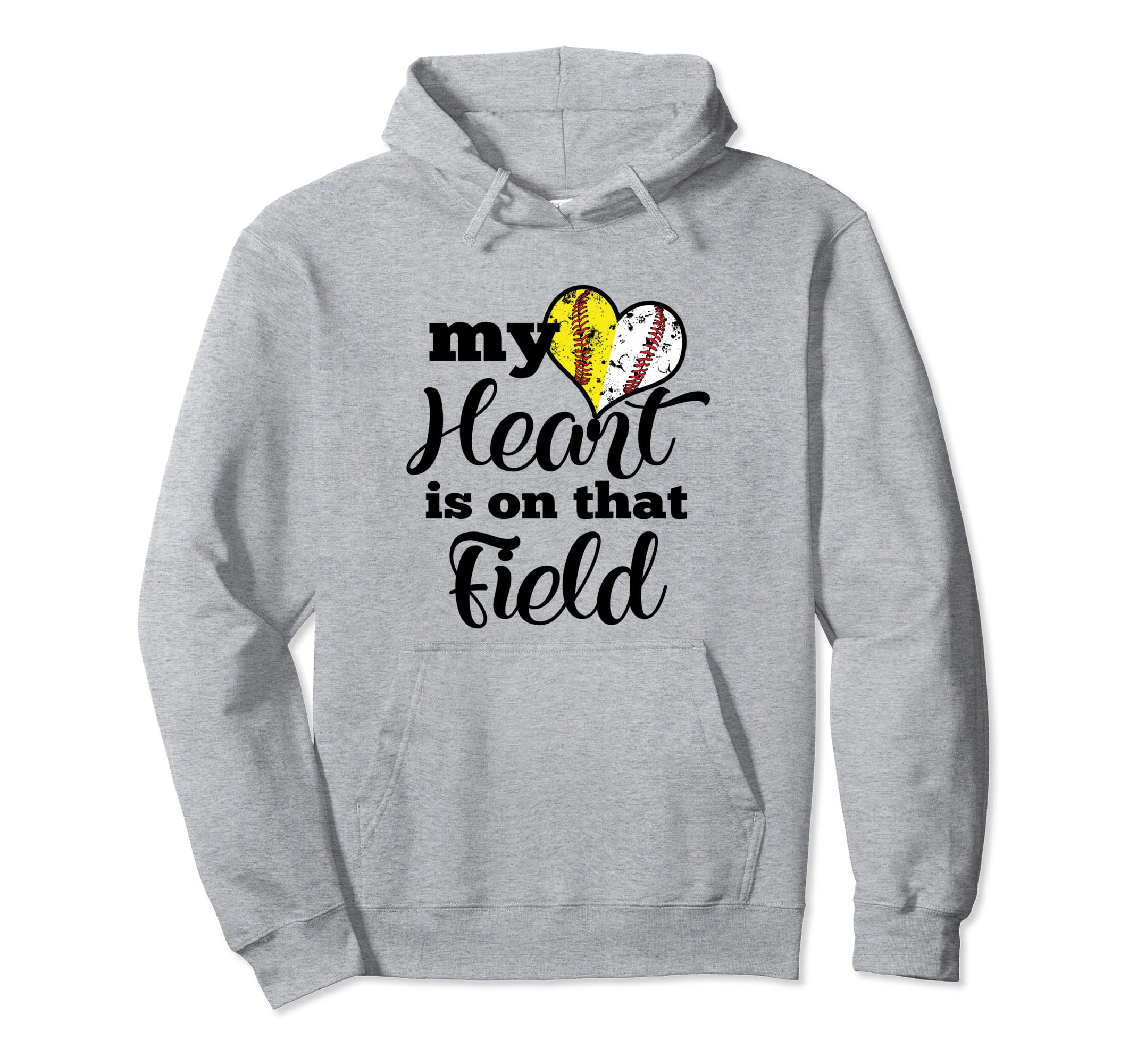 My Heart Is That Field Softball Hoodie - Streetwear Style for Adults - T-Shirt, Sweatshirt, Hoodie