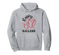 Raising Ballers Baseball Mom Heart Hoodie - Minimalist Print for Adults - T-Shirt, Sweatshirt, Hoodie