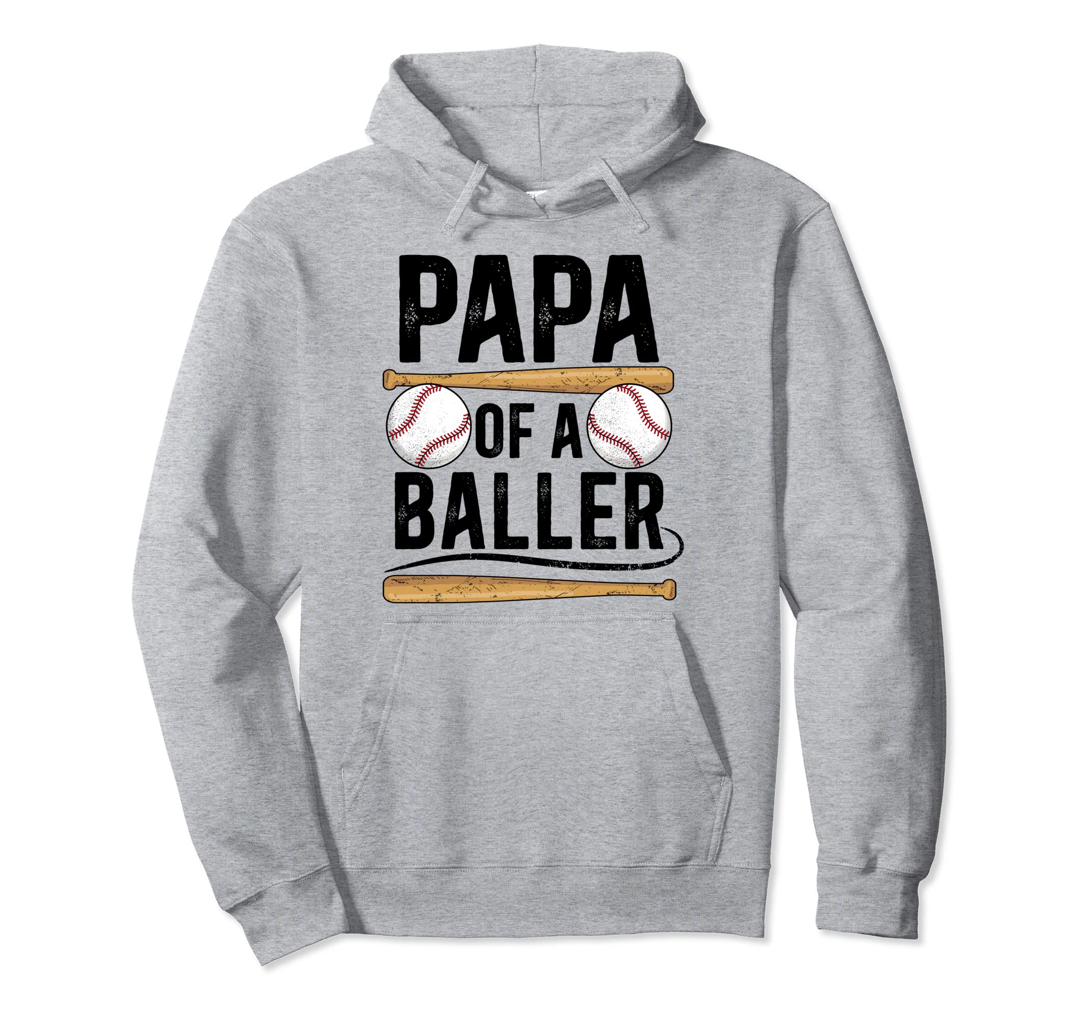 Papa Baller Baseball Papa Baseball Player Hoodie - Graphic Print Unisex - T-Shirt, Sweatshirt, Hoodie