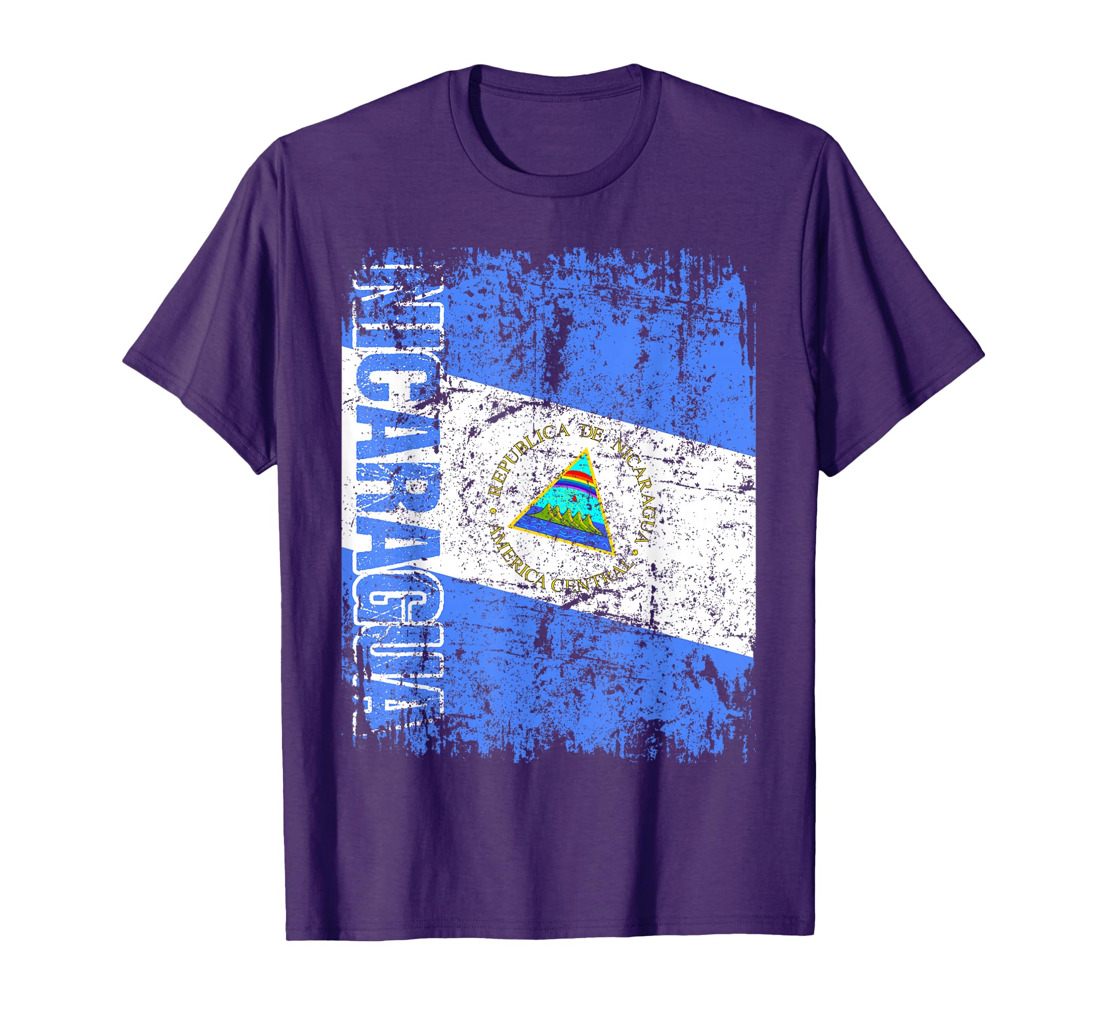 Nicaragua Flag Distressed Nicaragua T-Shirt - Trendy Graphic Unisex - T-Shirt, Sweatshirt, Hoodie