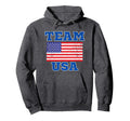 Team American Flag Usa Distress Us Hoodie - Casual Everyday Wear Men Women - T-Shirt, Sweatshirt, Hoodie