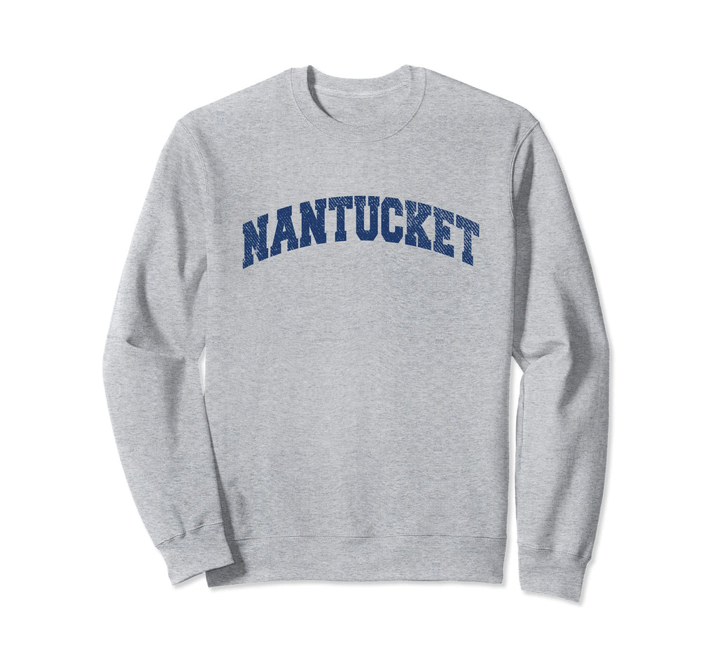 Nantucket Massachusetts Varsity Grey Sweatshirt - Graphic Print Unisex - T-Shirt, Sweatshirt, Hoodie