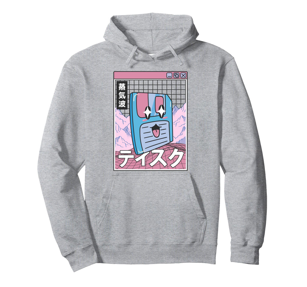 Floppy Disk Kawaii Grid Vaporwave Hoodie - Novelty Apparel for Adults - T-Shirt, Sweatshirt, Hoodie