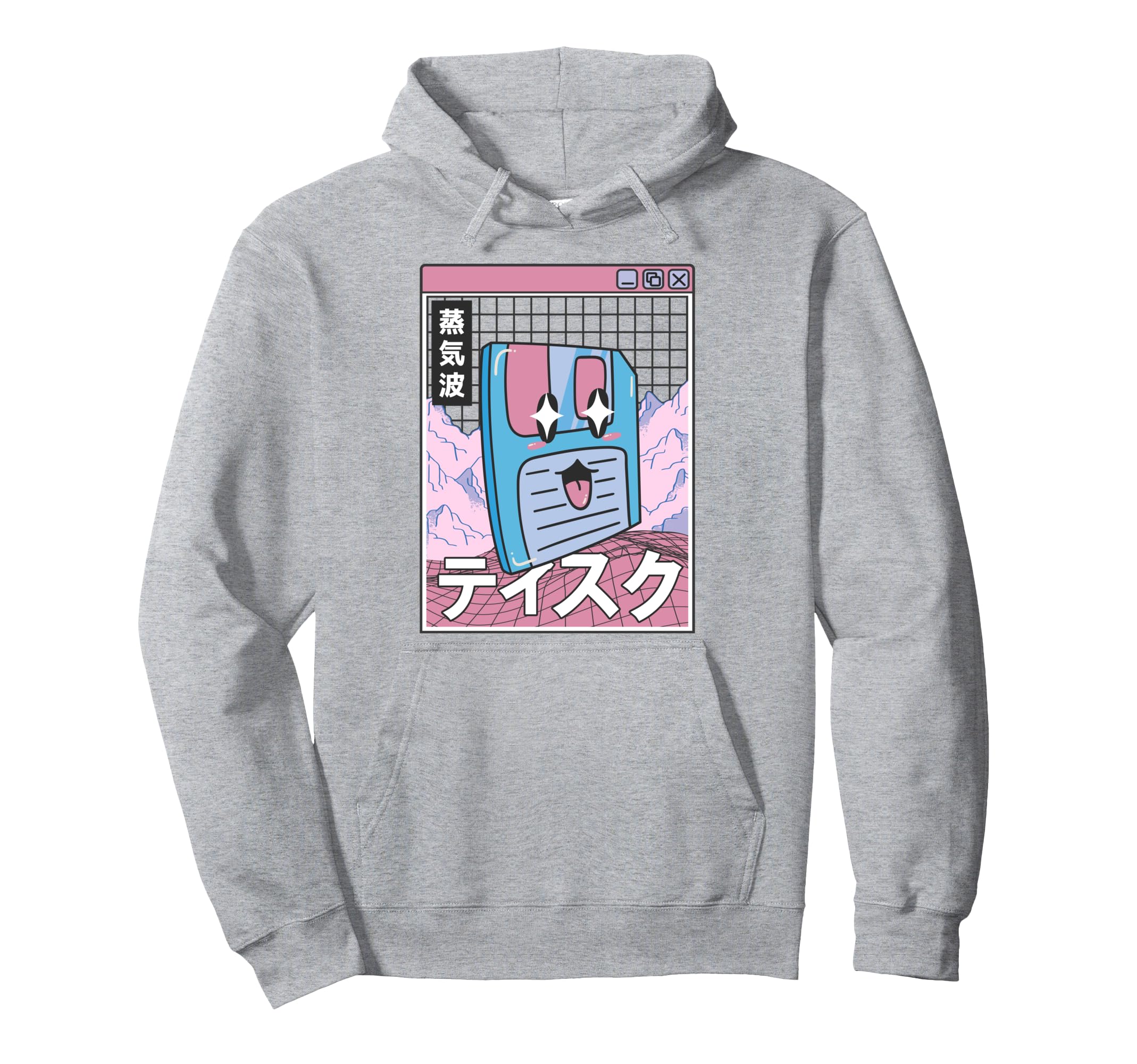 Floppy Disk Kawaii Grid Vaporwave Hoodie - Novelty Apparel for Adults - T-Shirt, Sweatshirt, Hoodie