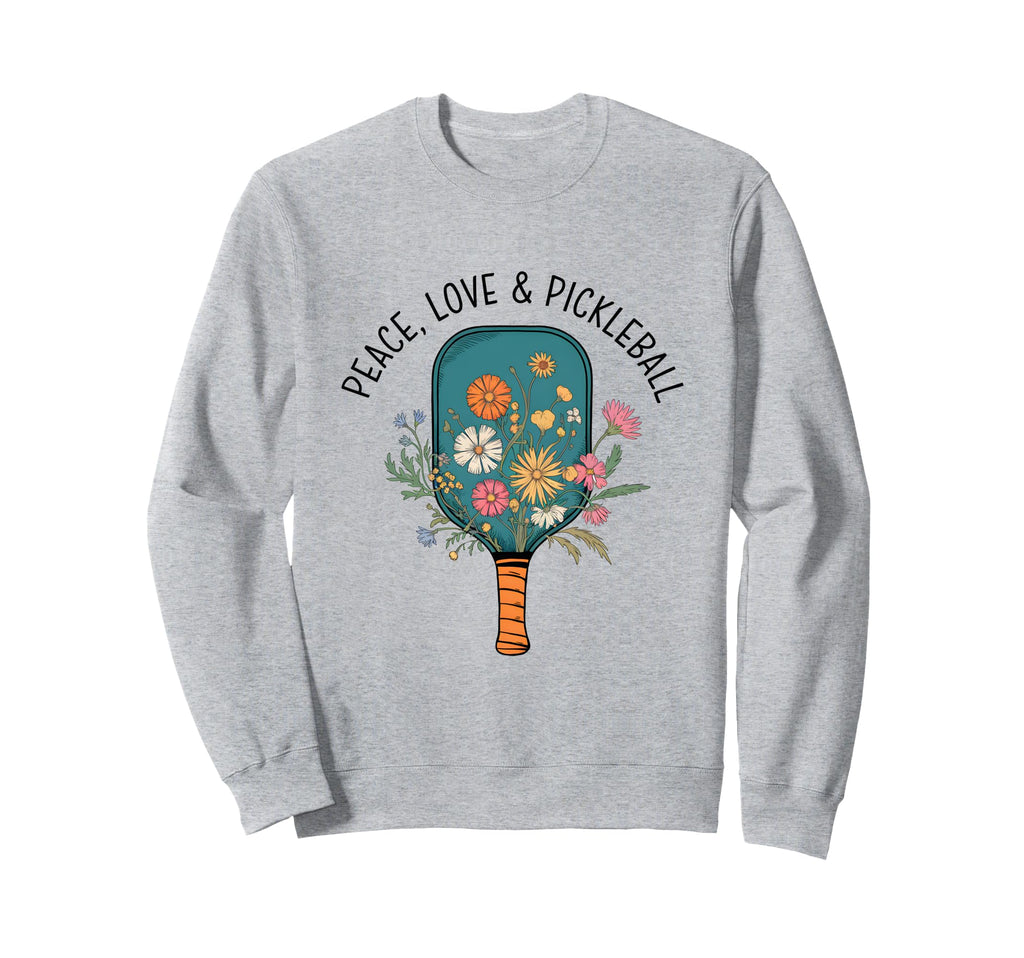 Peace Love Pickleball Boho Outfit Sweatshirt - Custom Art Print Unisex - T-Shirt, Sweatshirt, Hoodie