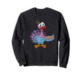 Turkey Holding Pumpkin Pie Distressed Sweatshirt - Custom Art Print Unisex - T-Shirt, Sweatshirt, Hoodie