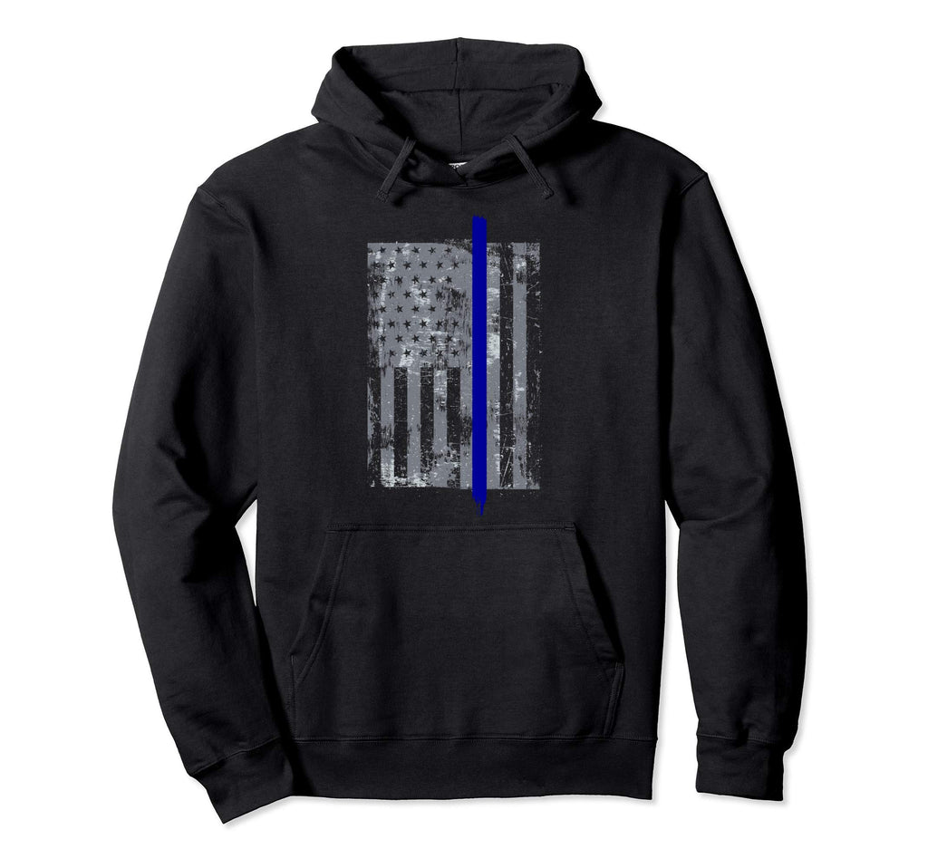 Thin Blue Line Flag Thin Blue Line Hoodie - Custom Art Print Unisex - T-Shirt, Sweatshirt, Hoodie