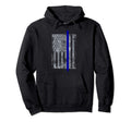 Thin Blue Line Flag Thin Blue Line Hoodie - Custom Art Print Unisex - T-Shirt, Sweatshirt, Hoodie
