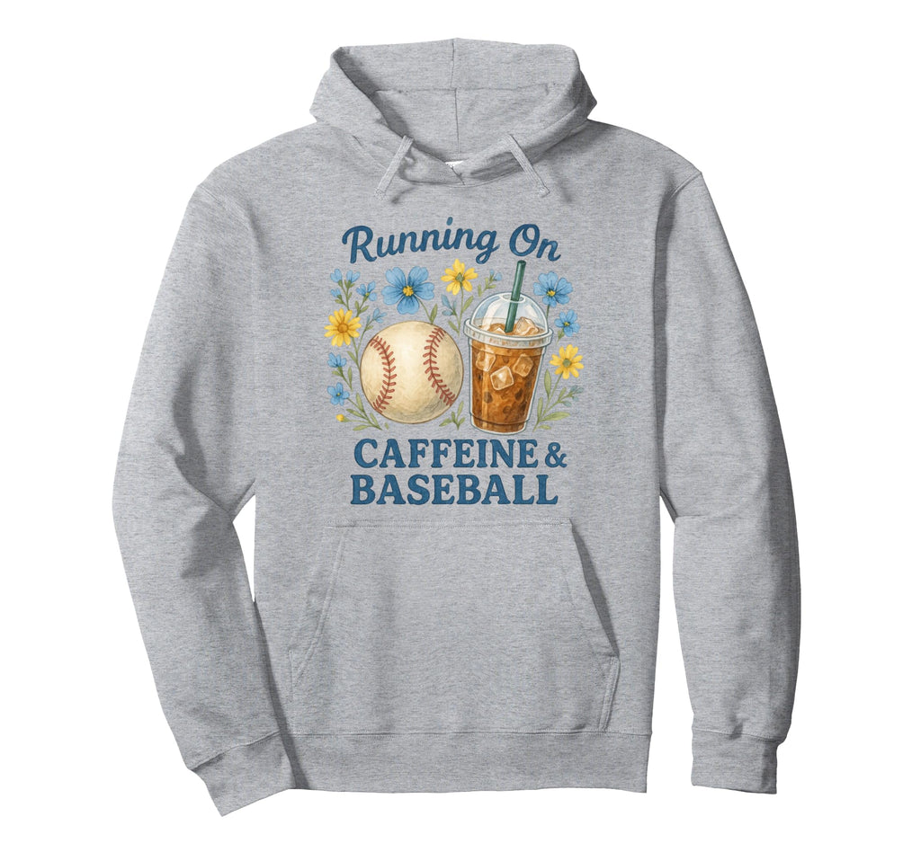 Baseball Caffeine Mom Mom Hoodie - Novelty Apparel for Adults - T-Shirt, Sweatshirt, Hoodie