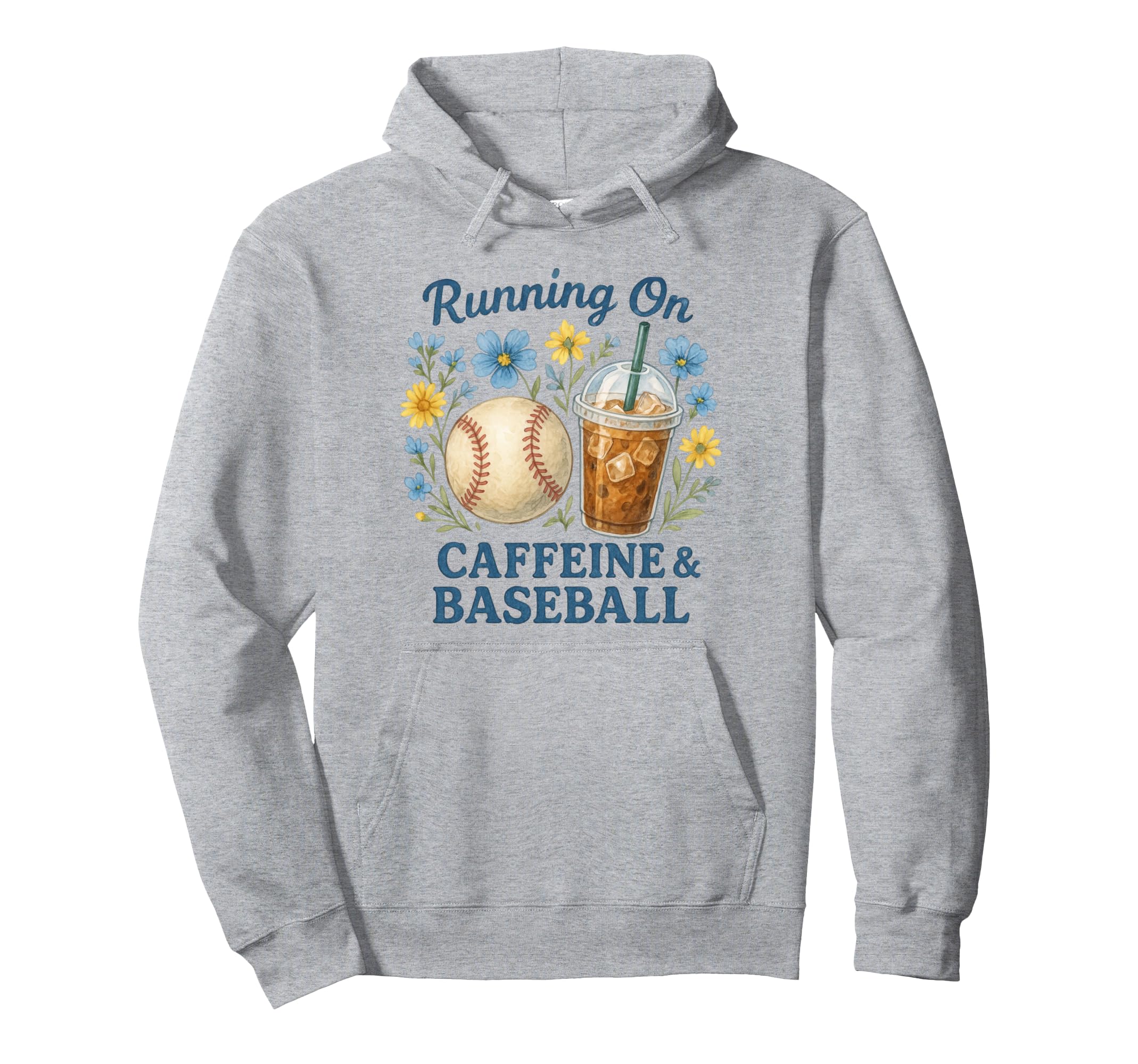 Baseball Caffeine Mom Mom Hoodie - Novelty Apparel for Adults - T-Shirt, Sweatshirt, Hoodie