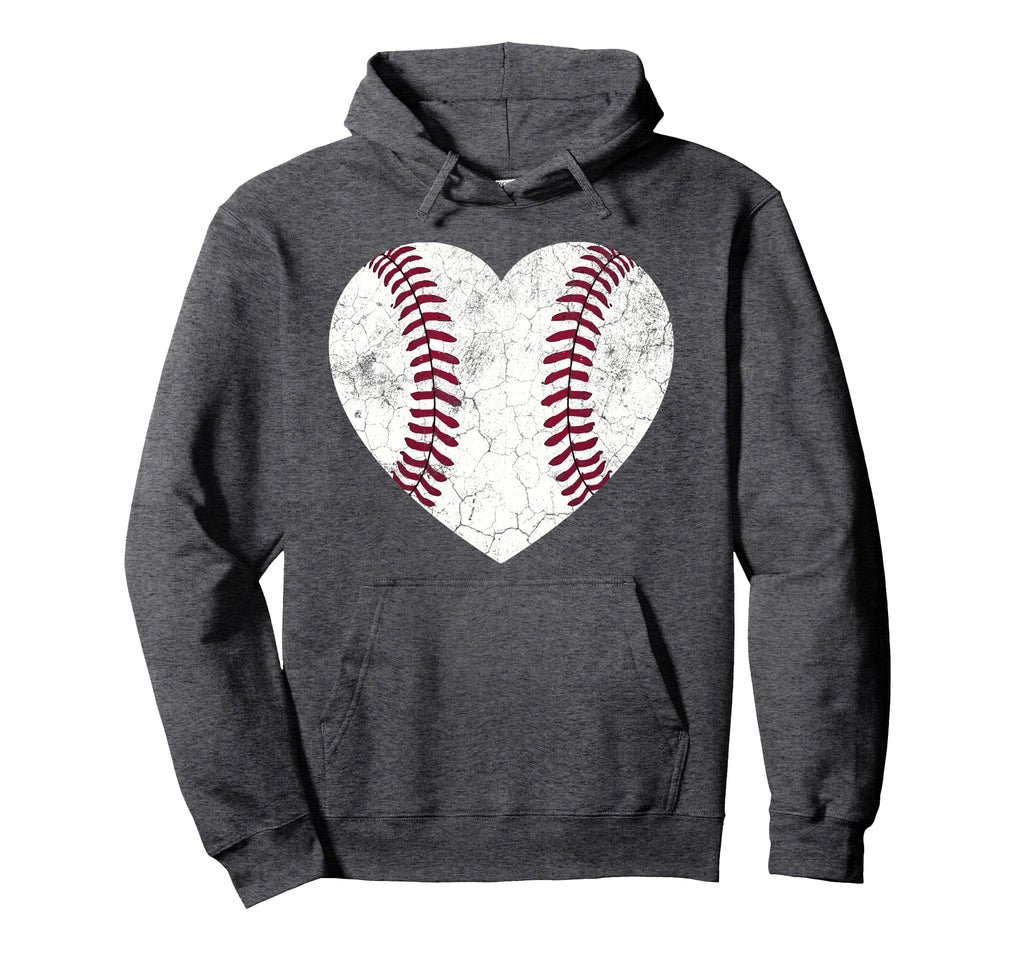 Baseball Heart Fun Mom Dad Softball Gift Hoodie - Trendy Graphic Men Women - T-Shirt, Sweatshirt, Hoodie