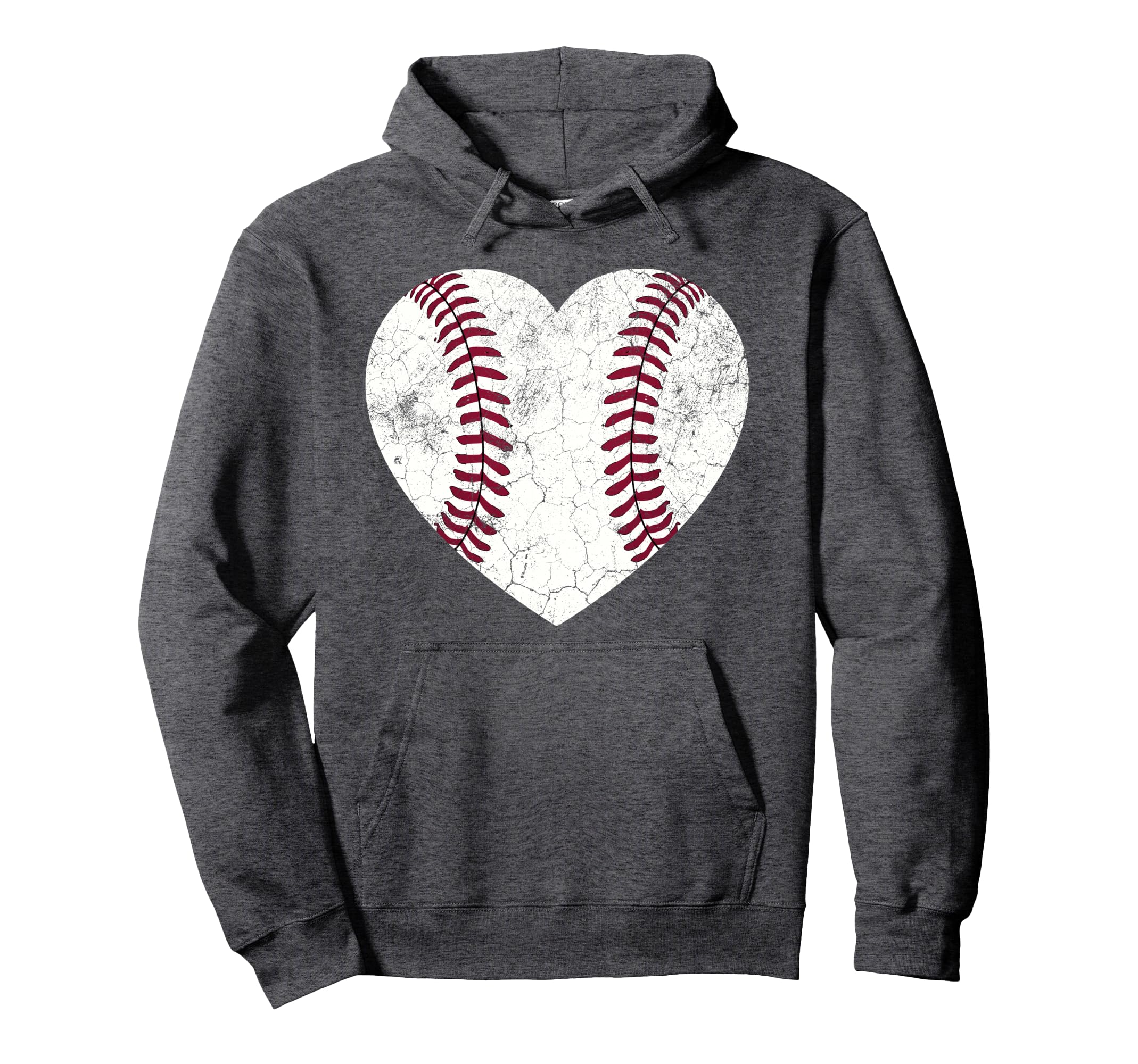 Baseball Heart Fun Mom Dad Softball Gift Hoodie - Trendy Graphic Men Women - T-Shirt, Sweatshirt, Hoodie