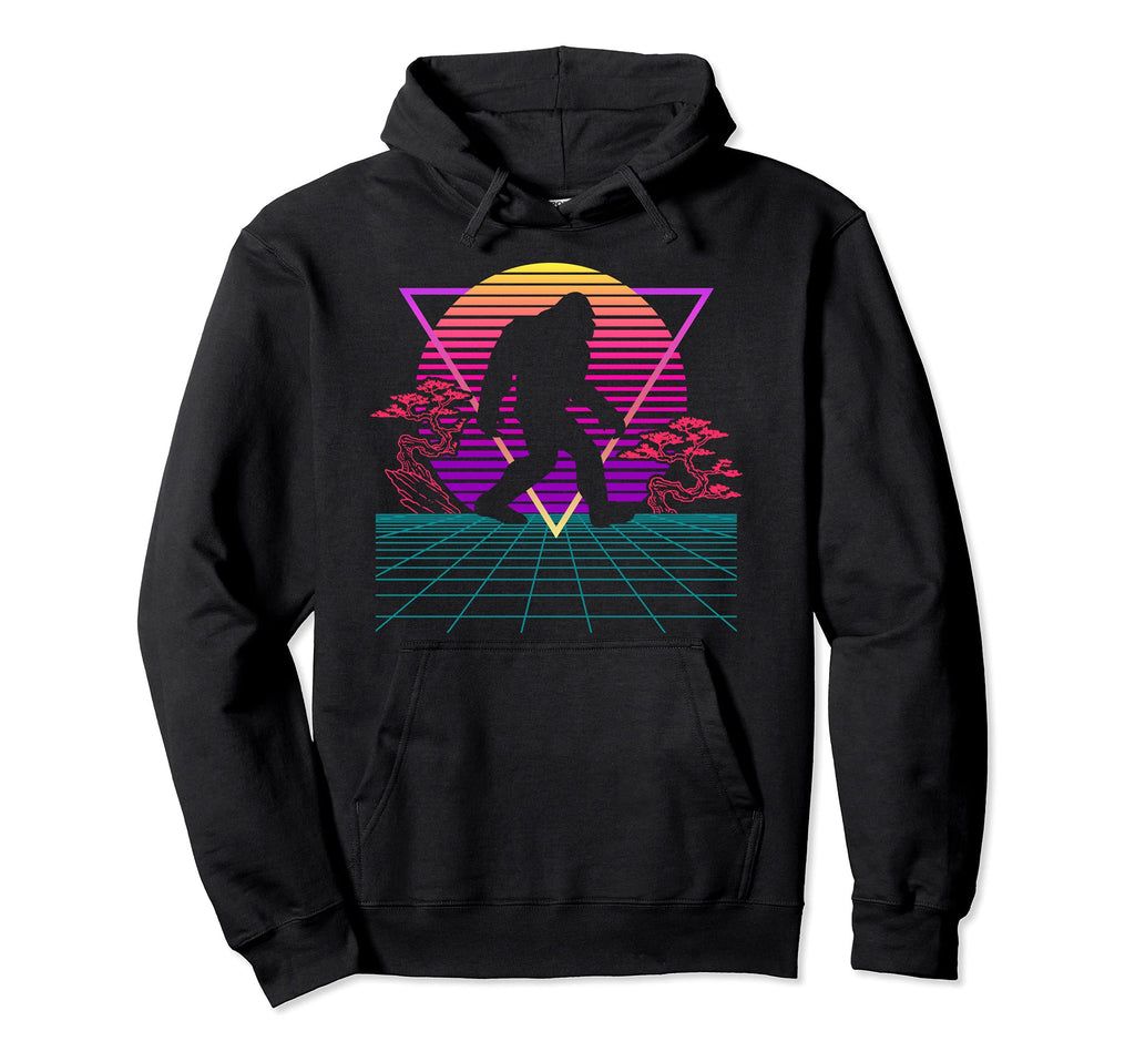 Bigfoot Sasquatch Funny 80S Vaporwave Hoodie - Unique Graphic Men Women - T-Shirt, Sweatshirt, Hoodie