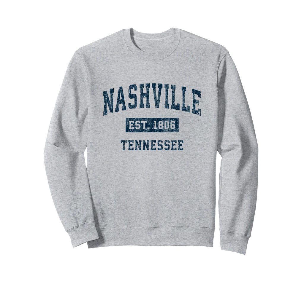Nashville Tennessee Tn Sports Navy Sweatshirt - Minimalist Print Men Women - T-Shirt, Sweatshirt, Hoodie