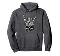 Skull Hand Heavy Rock Music Skull Devil Hoodie - Custom Art Print Unisex - T-Shirt, Sweatshirt, Hoodie