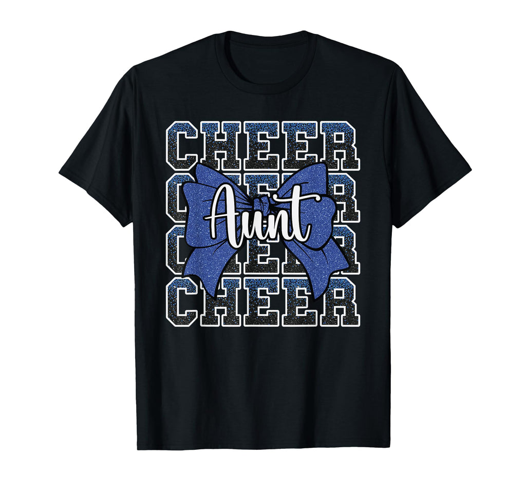 Cheer Aunt Auntie Bow Sport Cheerleader T-Shirt - Unique Graphic Unisex - T-Shirt, Sweatshirt, Hoodie