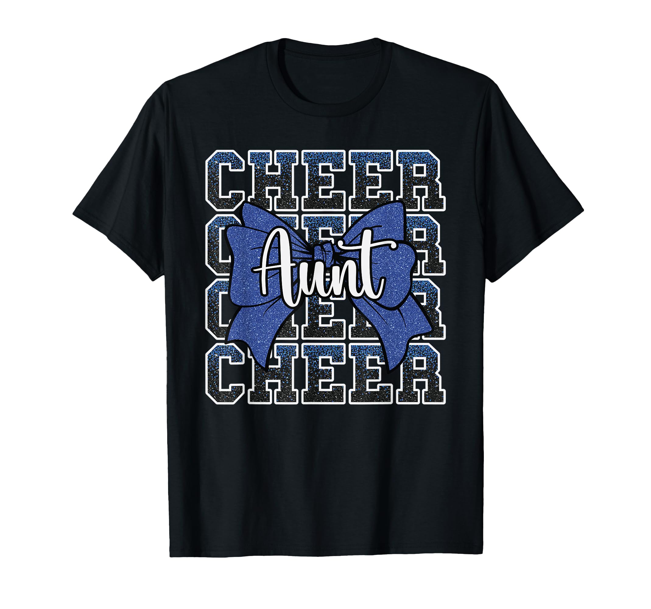 Cheer Aunt Auntie Bow Sport Cheerleader T-Shirt - Unique Graphic Unisex - T-Shirt, Sweatshirt, Hoodie