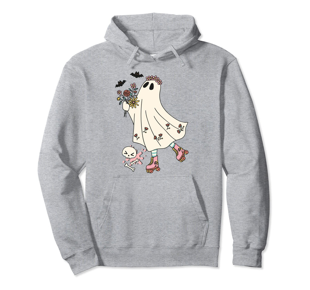 Roller Skate Spooky Creep It Real Ghost Hoodie - Unique Graphic for Adults - T-Shirt, Sweatshirt, Hoodie