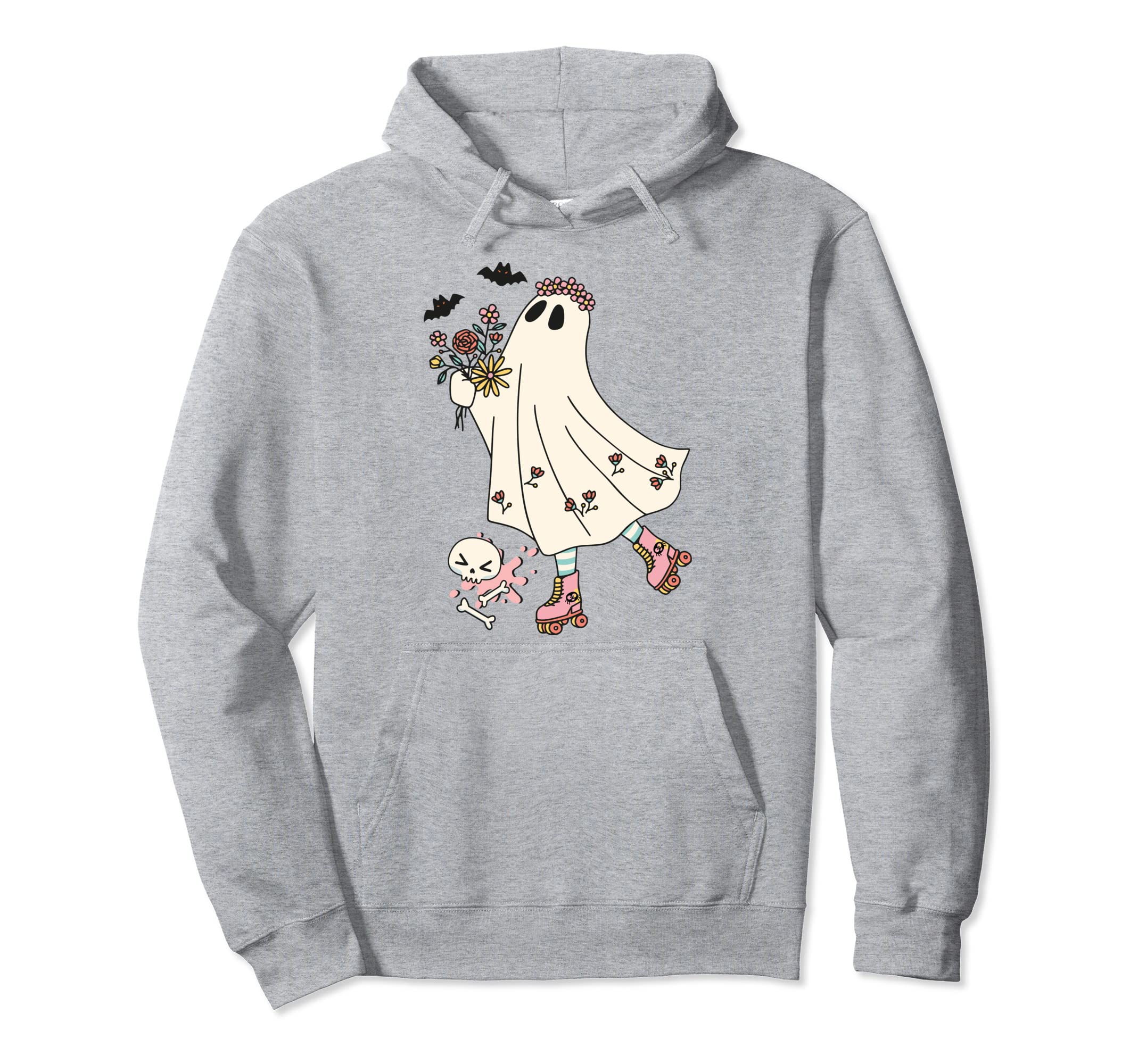 Roller Skate Spooky Creep It Real Ghost Hoodie - Unique Graphic for Adults - T-Shirt, Sweatshirt, Hoodie