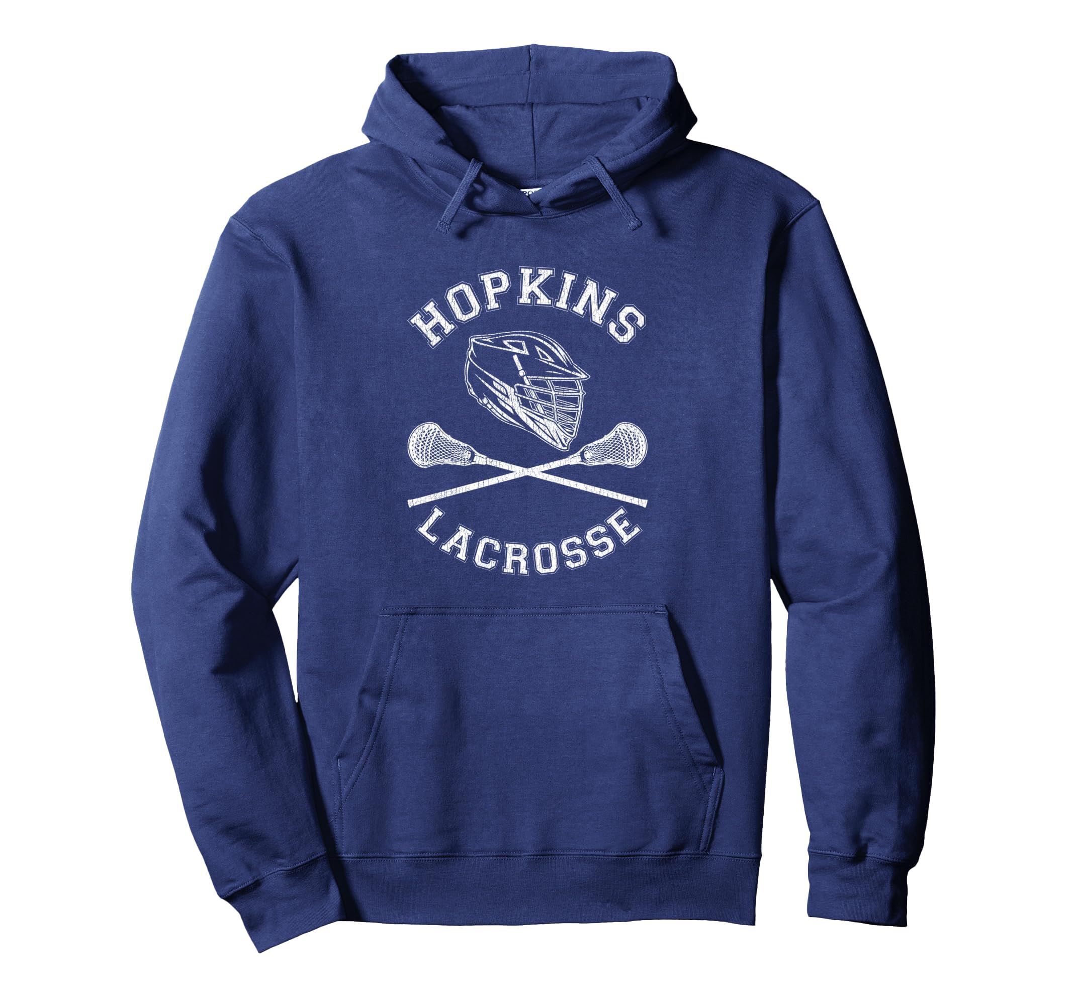 Hopkins Lacrosse Distressed Lax Hoodie - Fun Novelty Design Men Women - T-Shirt, Sweatshirt, Hoodie