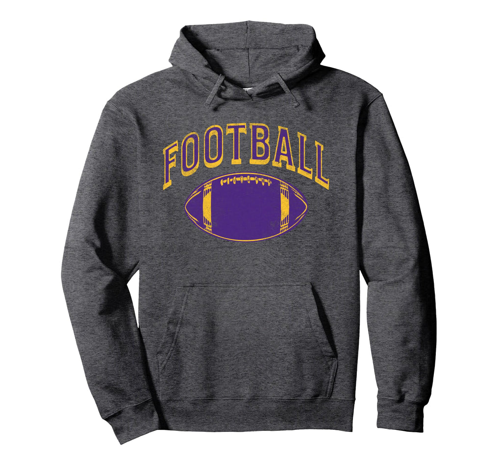 Football Purple Gold Game Day Hoodie - Novelty Apparel for Adults - T-Shirt, Sweatshirt, Hoodie