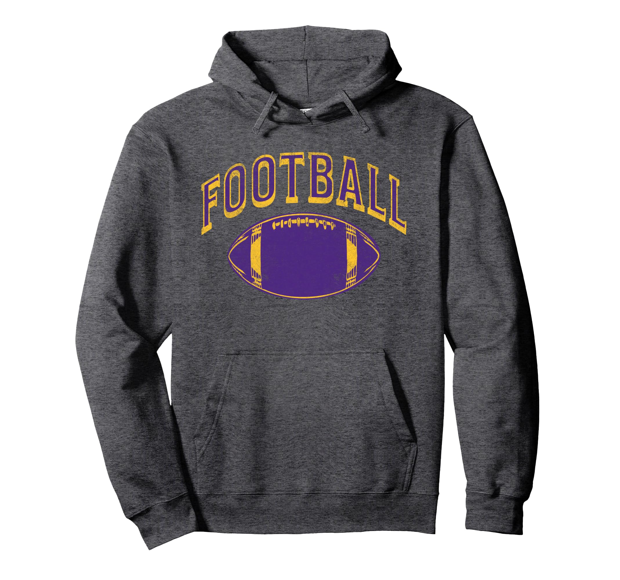 Football Purple Gold Game Day Hoodie - Novelty Apparel for Adults - T-Shirt, Sweatshirt, Hoodie