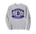 Blockchain University Distressed Sweatshirt - Novelty Apparel Men Women - T-Shirt, Sweatshirt, Hoodie