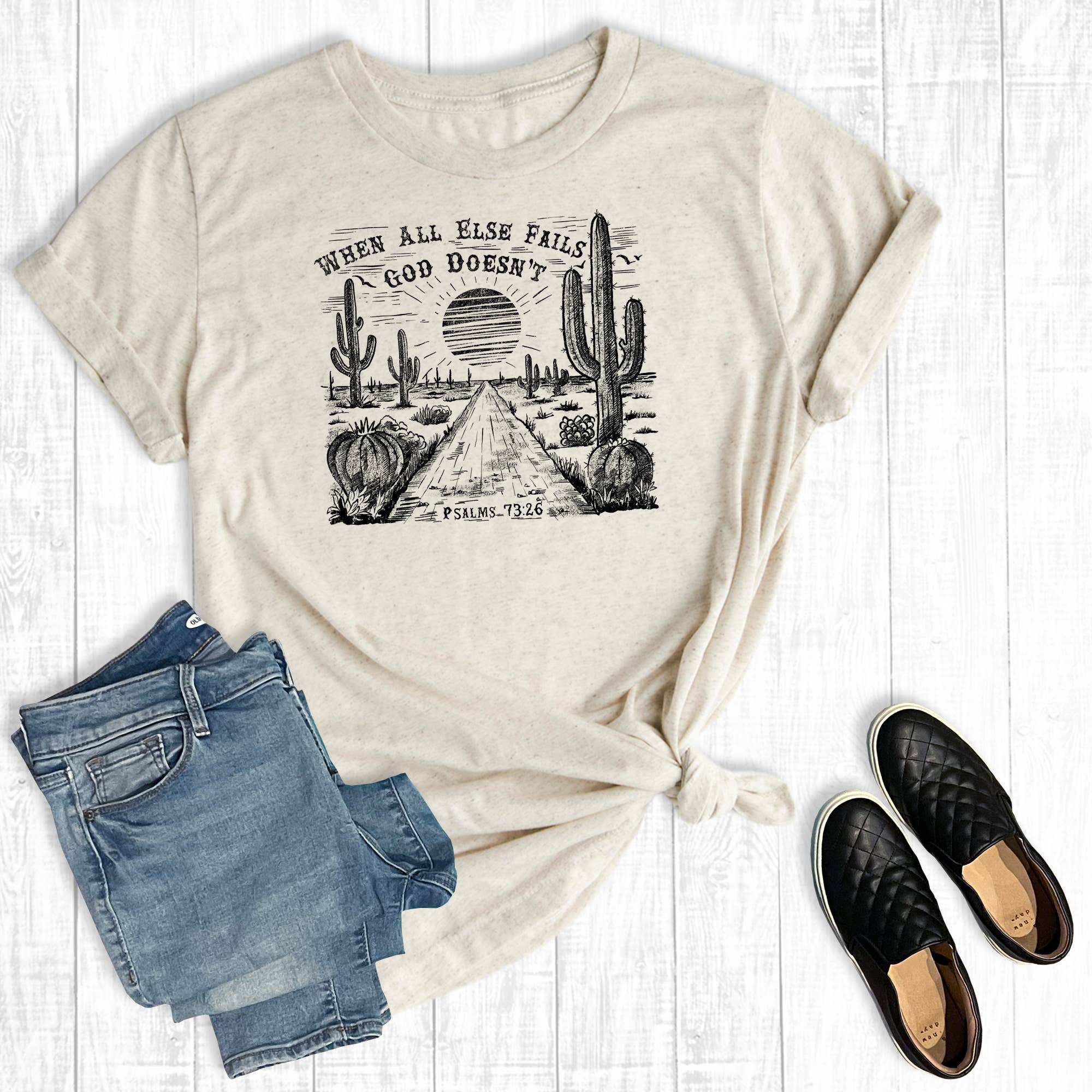 Western Faith When All Else Fails God Doesn't Graphic - Adult & Kids T-Shirts, Sweatshirts & Hoodies apparel design preview 1