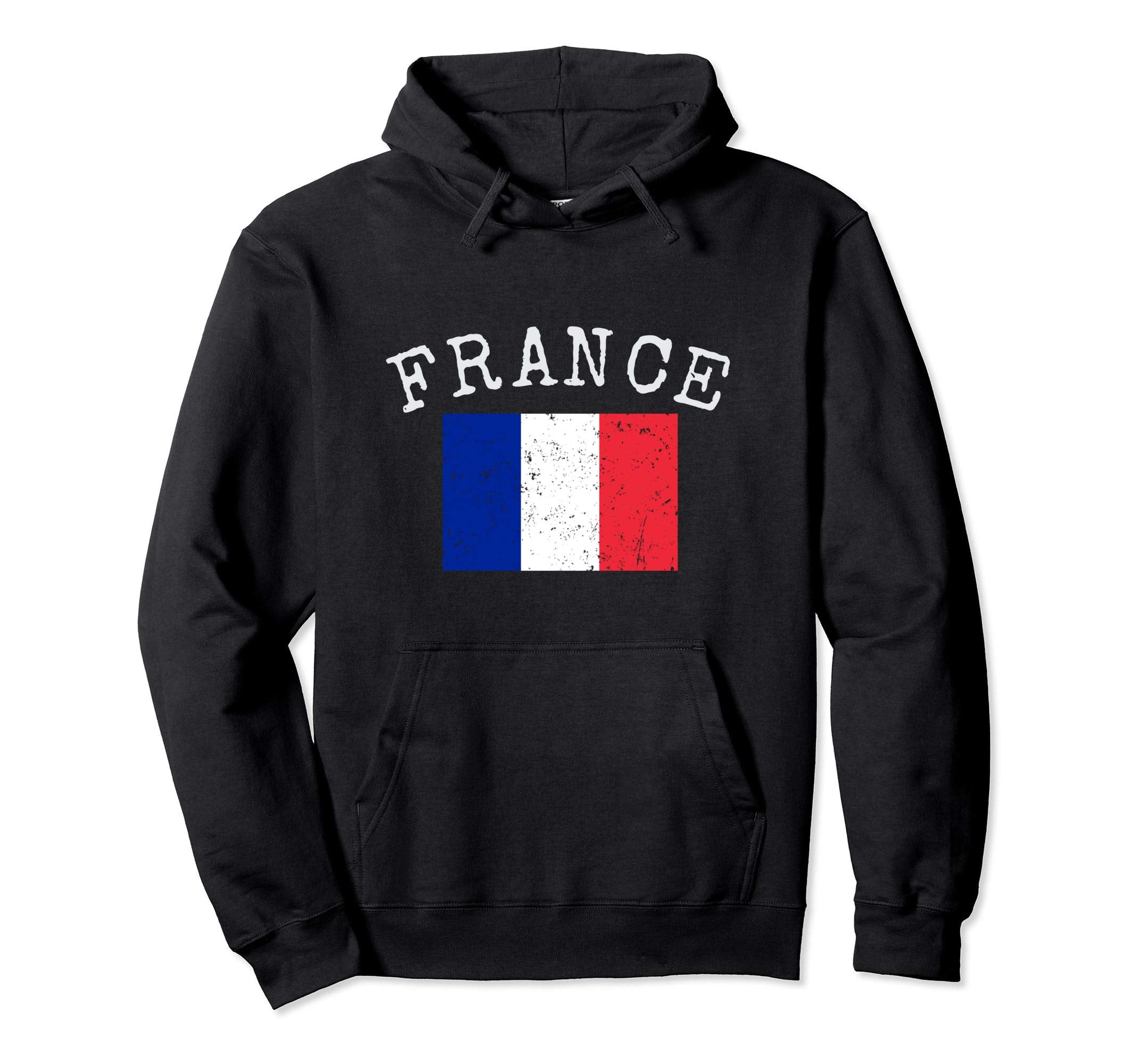 Flag France Distressed French Flag Hoodie - Trendy Graphic Men Women - T-Shirt, Sweatshirt, Hoodie