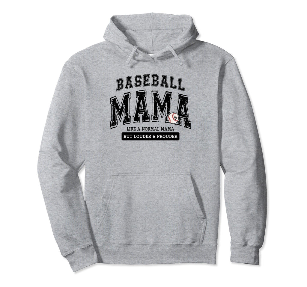 Baseball Mama Varsity Like Normal Mom Hoodie - Novelty Apparel for Adults - T-Shirt, Sweatshirt, Hoodie