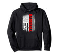 Baseball American Flag Baseball Lover Hoodie - Minimalist Print Men Women - T-Shirt, Sweatshirt, Hoodie