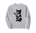 Smoking Cat Punk Rock Y2K Sweatshirt - Fun Novelty Design for Adults - T-Shirt, Sweatshirt, Hoodie