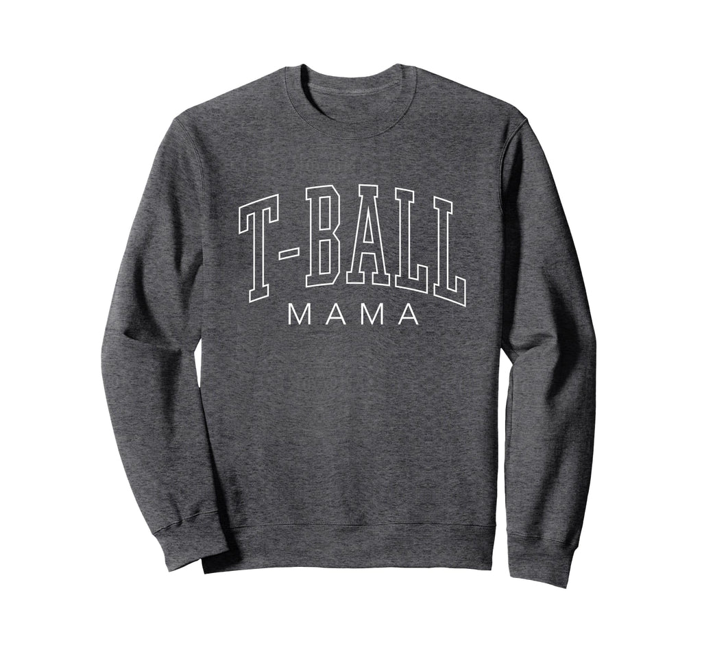 T Ball Mama Mom Baseball Preppy Sweatshirt - Unique Graphic for Adults - T-Shirt, Sweatshirt, Hoodie