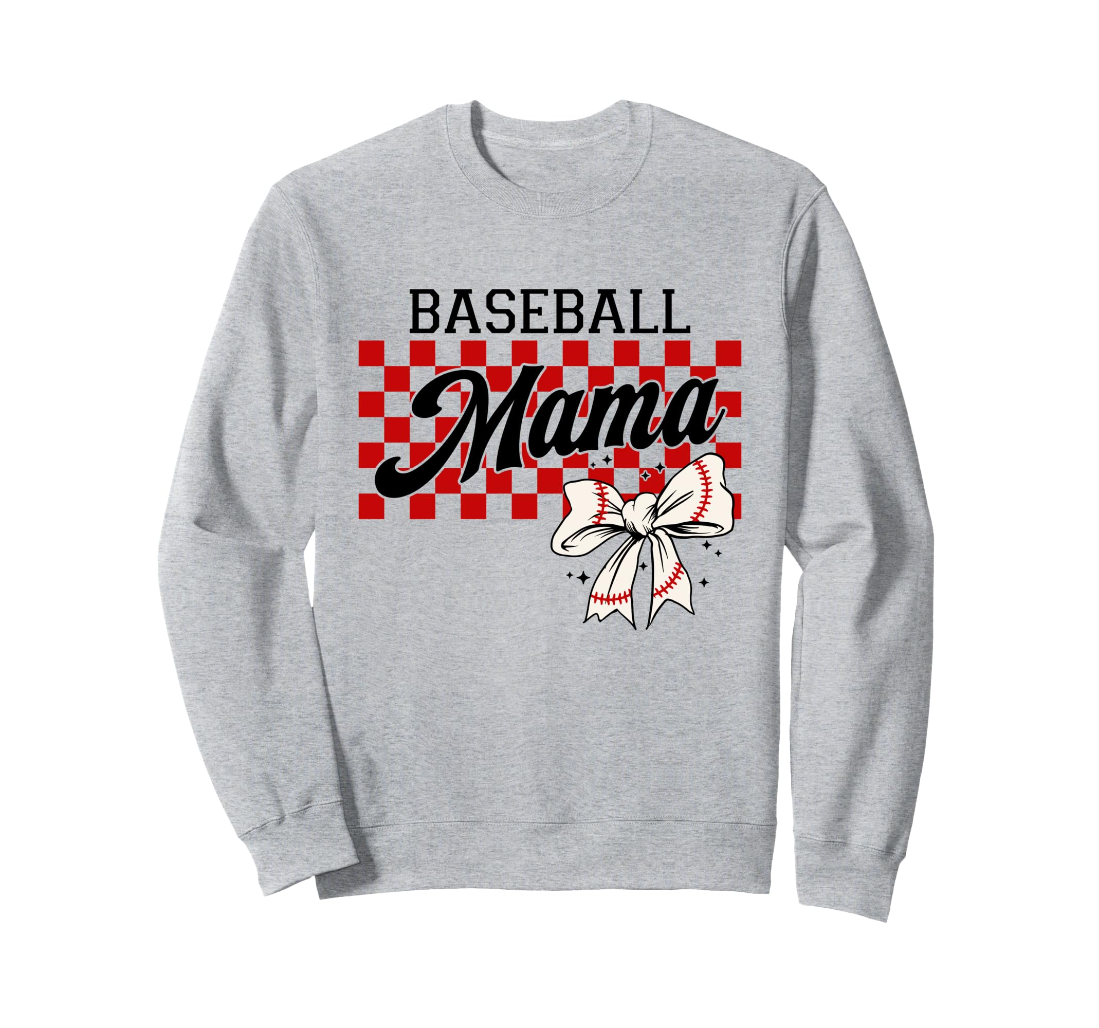 Checkered Baseball Mom Art Sweatshirt - Novelty Apparel for Adults - T-Shirt, Sweatshirt, Hoodie