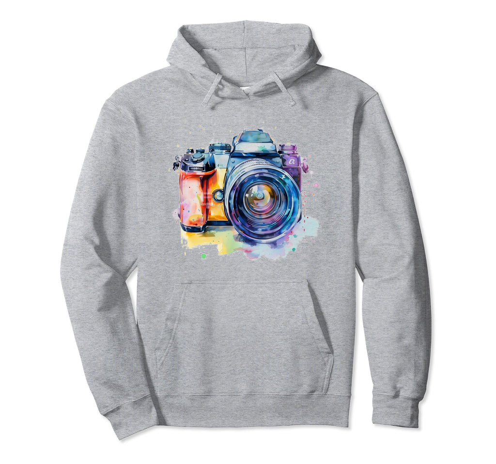Camera Photography Watercolor Art Hoodie - Streetwear Style for Adults - T-Shirt, Sweatshirt, Hoodie