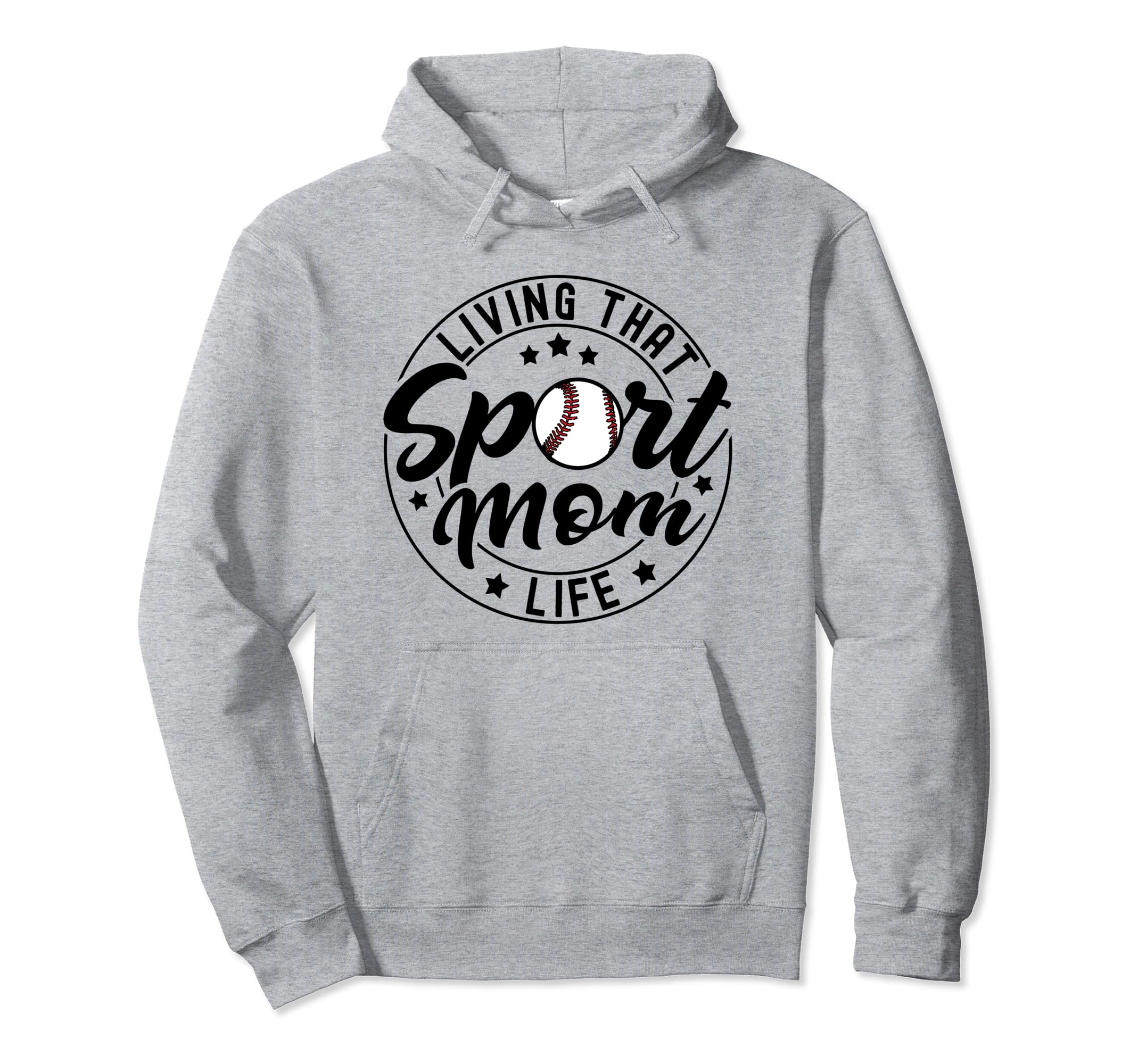 Living That Sport Mom Life Baseball Mom Hoodie - Custom Art Print Unisex - T-Shirt, Sweatshirt, Hoodie