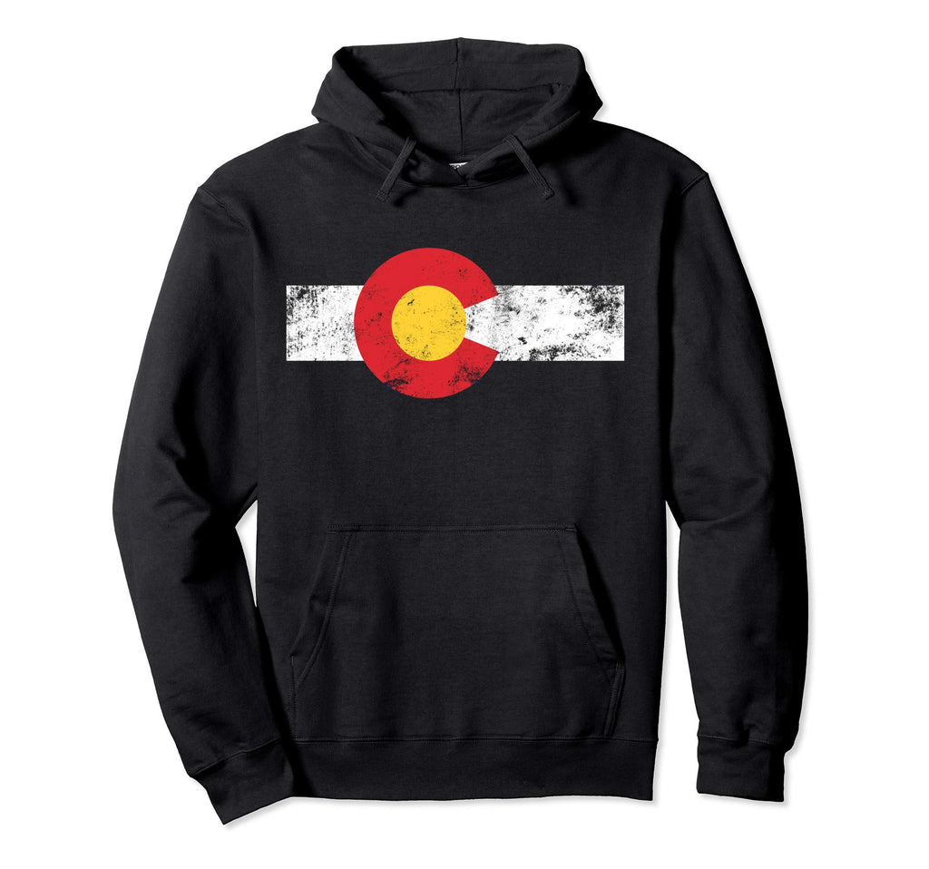 Colorado State Flag Distressed Hoodie - Fun Novelty Design Unisex - T-Shirt, Sweatshirt, Hoodie