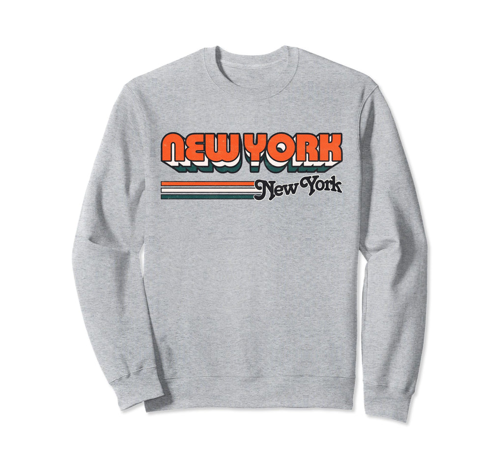 New York Ny Stripes 70S Typography Sweatshirt - Novelty Apparel Unisex - T-Shirt, Sweatshirt, Hoodie