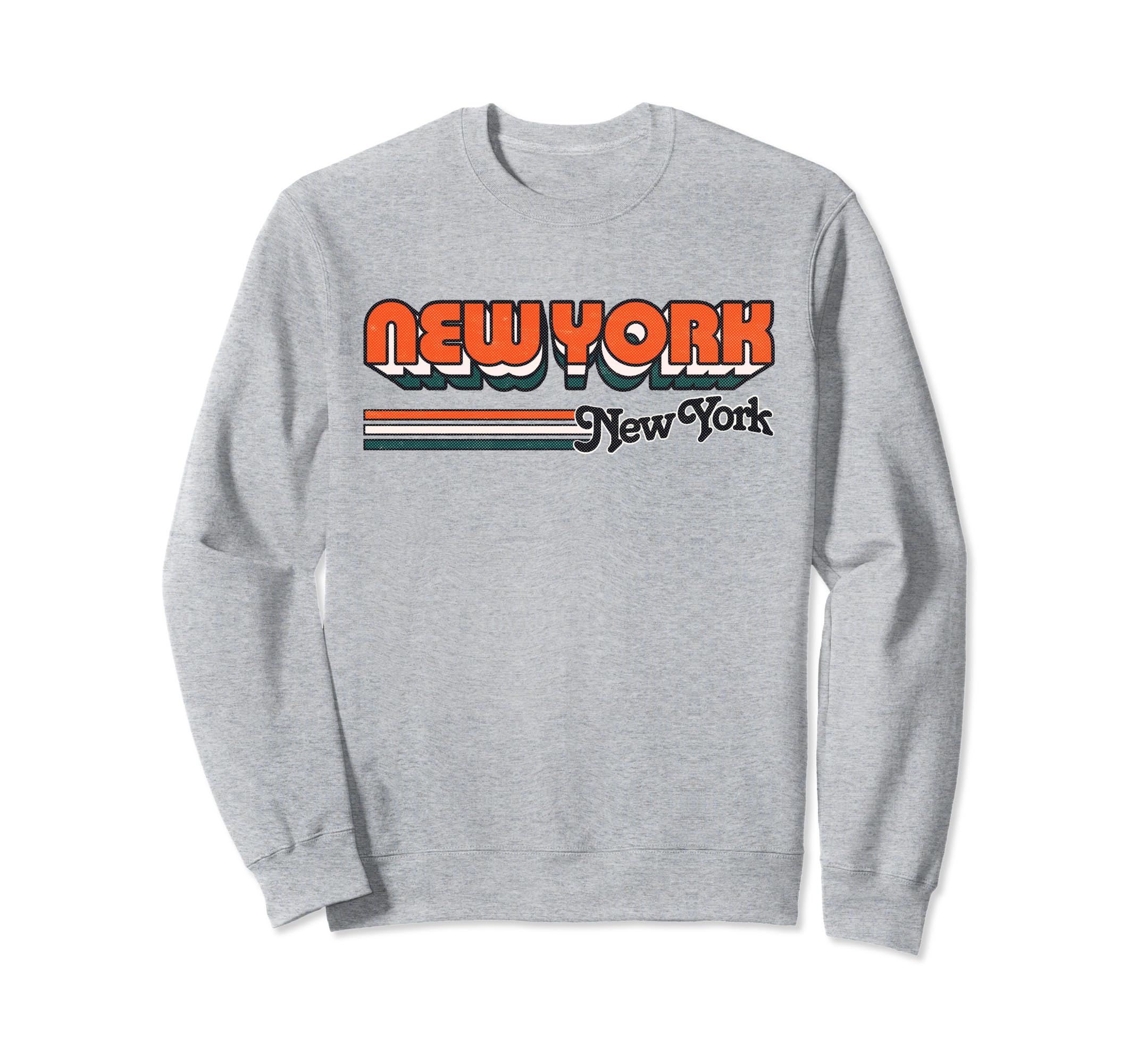 New York Ny Stripes 70S Typography Sweatshirt - Novelty Apparel Unisex - T-Shirt, Sweatshirt, Hoodie