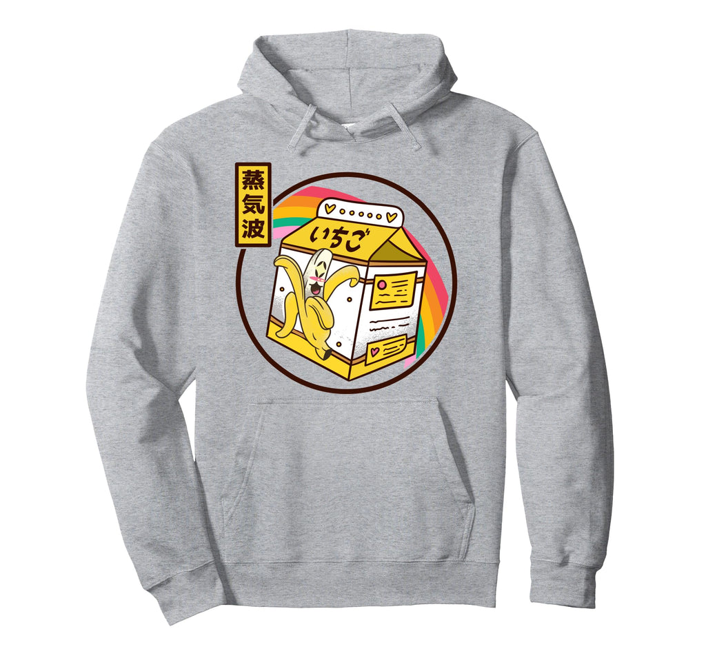 Banana Milk Carton Japan 80S Otaku Hoodie - Fun Novelty Design for Adults - T-Shirt, Sweatshirt, Hoodie